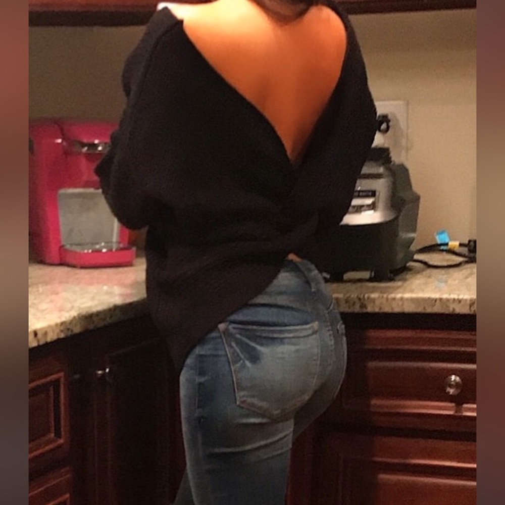 Black twist knit sweater